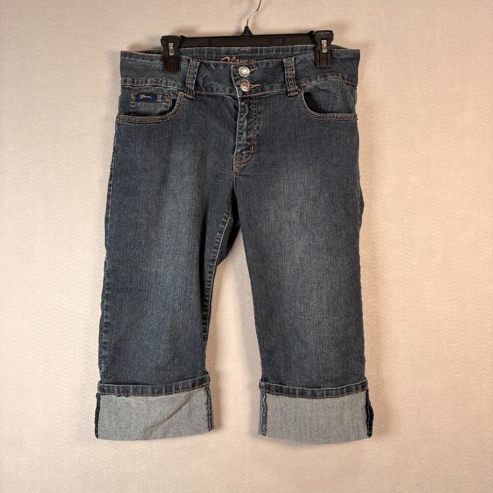 Flavour Y2K Denim Capri Jeans Size 10P Cuffed Low Rise 2000s